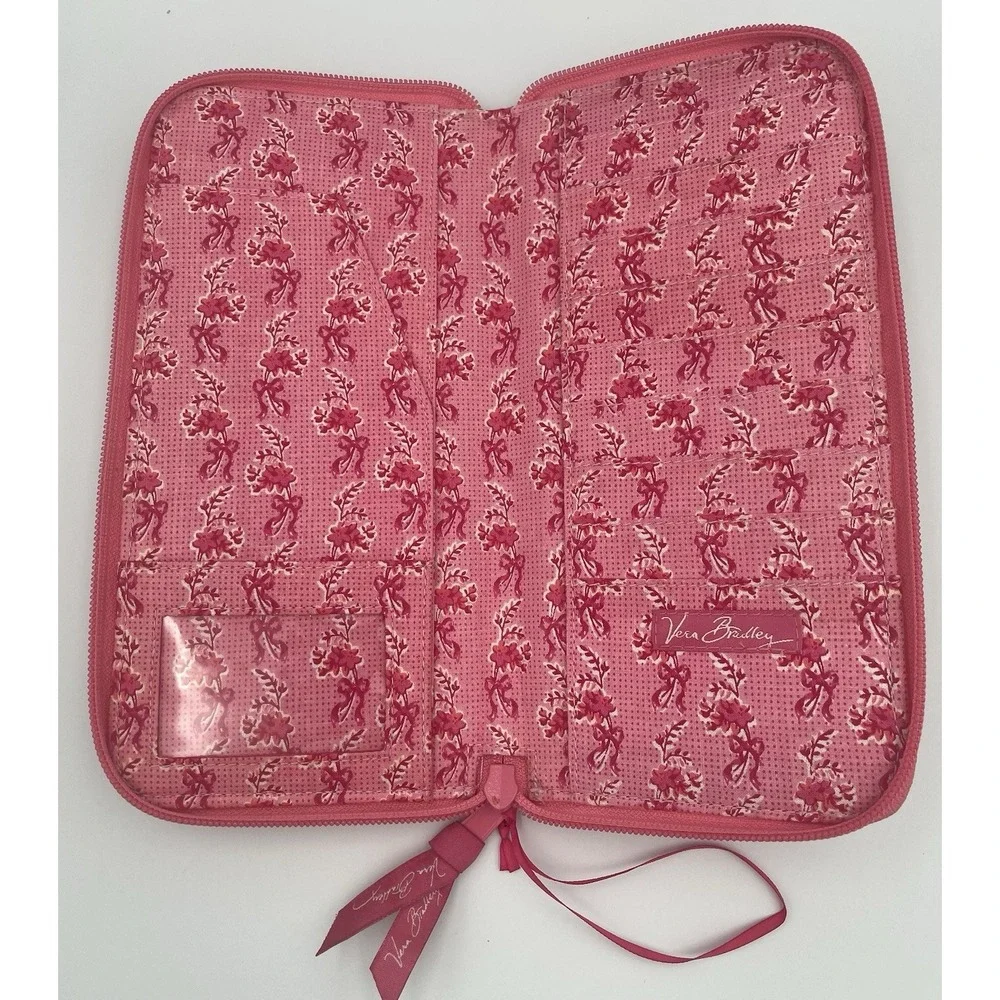 Vera Bradley Large Zip Wallet Travel Organizer Hope Toile Retired Pattern - Picture 9 of 16